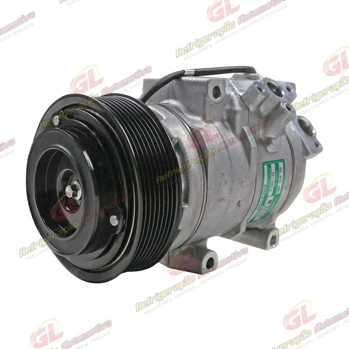 Compressor Modelo Denso 10SRE18C Máquina pá Carregadeira John Deere 624k/ 544k - 24 Volts Polia 8pk 126mm OEM: AT367640 — foto 2