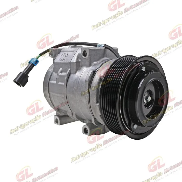Compressor Modelo Denso 10SRE18C Máquina pá Carregadeira John Deere 624k/ 544k - 24 Volts Polia 8pk 126mm OEM: AT367640 — foto 4