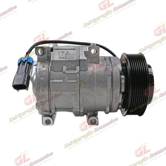Compressor Modelo Denso 10SRE18C Máquina pá Carregadeira John Deere 624k/ 544k - 24 Volts Polia 8pk 126mm OEM: AT367640 — foto 5