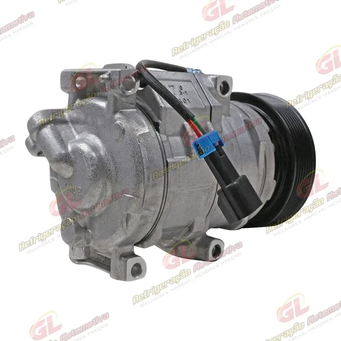 Compressor Modelo Denso 10SRE18C Máquina pá Carregadeira John Deere 624k/ 544k - 24 Volts Polia 8pk 126mm OEM: AT367640 — foto 6