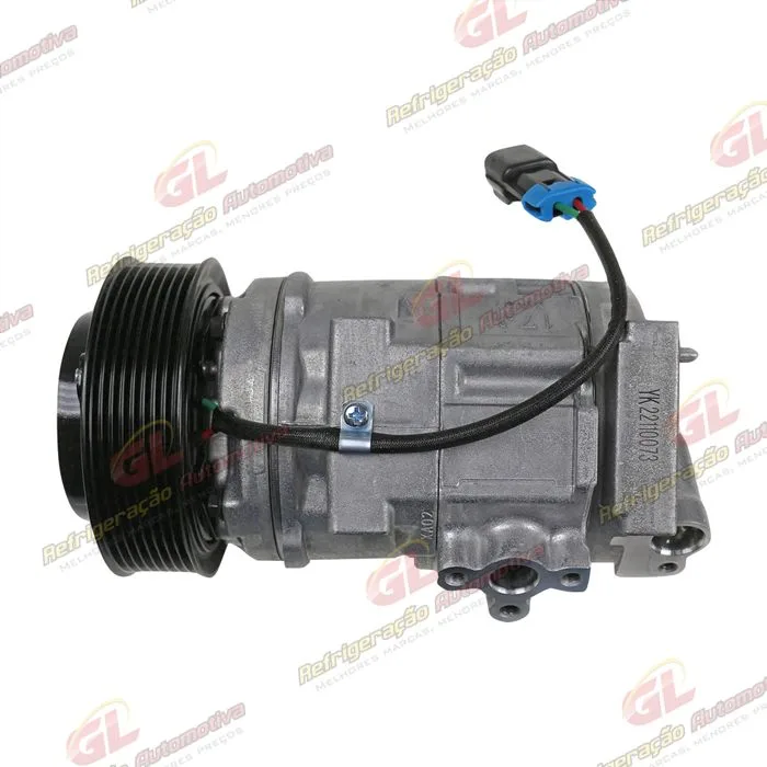 Compressor Modelo Denso 10SRE18C Máquina pá Carregadeira John Deere 624k/ 544k - 24 Volts Polia 8pk 126mm OEM: AT367640 — foto 8