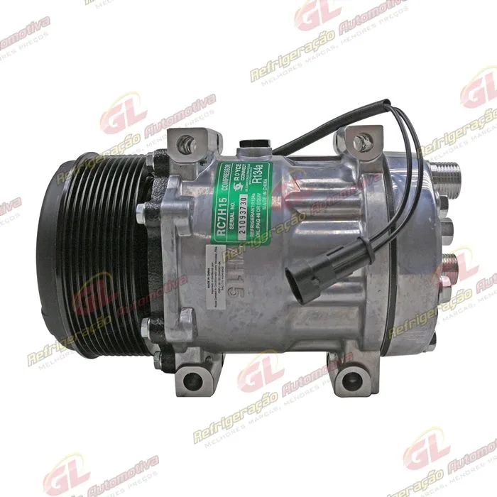 Compressor AA7H15AA 6020 Máquina Trator New Holland T7/ Case Puma/Maxxum - 12 Volts 10pk 119mm OEM: 87709773/ 87300121/ 48033714