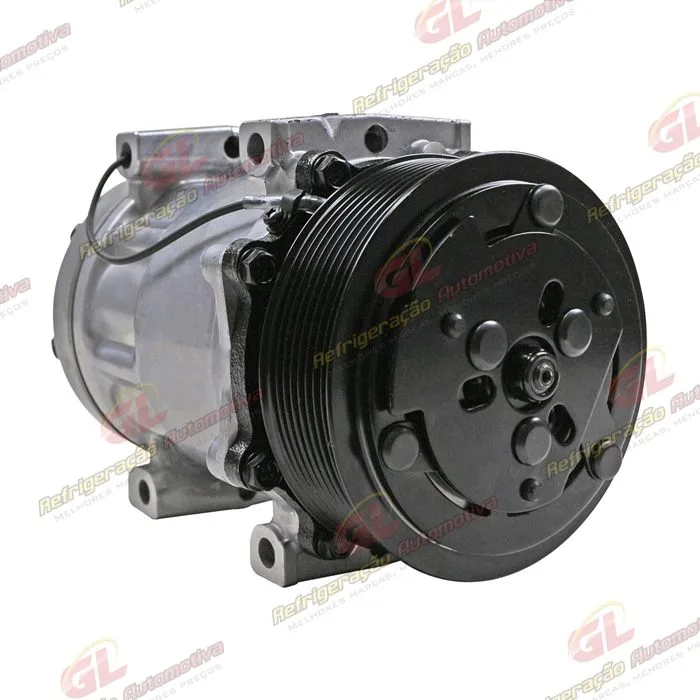 Compressor Modelo AA7H15AA Máquina Caterpillar Retroescavadeira 416/ 420/ 422/ 424 - 12 Volts Polia 8pk 123mm OEM: 395-2123/ 299-2212/ 300-4277 — foto 4