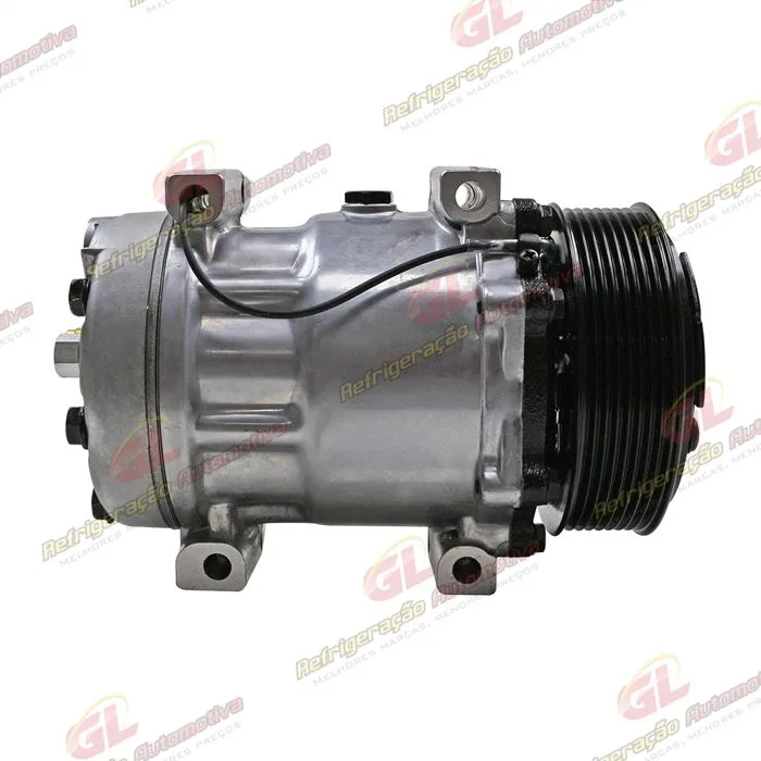 Compressor Modelo AA7H15AA Máquina Caterpillar Retroescavadeira 416/ 420/ 422/ 424 - 12 Volts Polia 8pk 123mm OEM: 395-2123/ 299-2212/ 300-4277 — foto 5