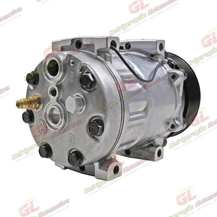 Compressor Modelo AA7H15AA Máquina Caterpillar Retroescavadeira 416/ 420/ 422/ 424 - 12 Volts Polia 8pk 123mm OEM: 395-2123/ 299-2212/ 300-4277 — foto 6