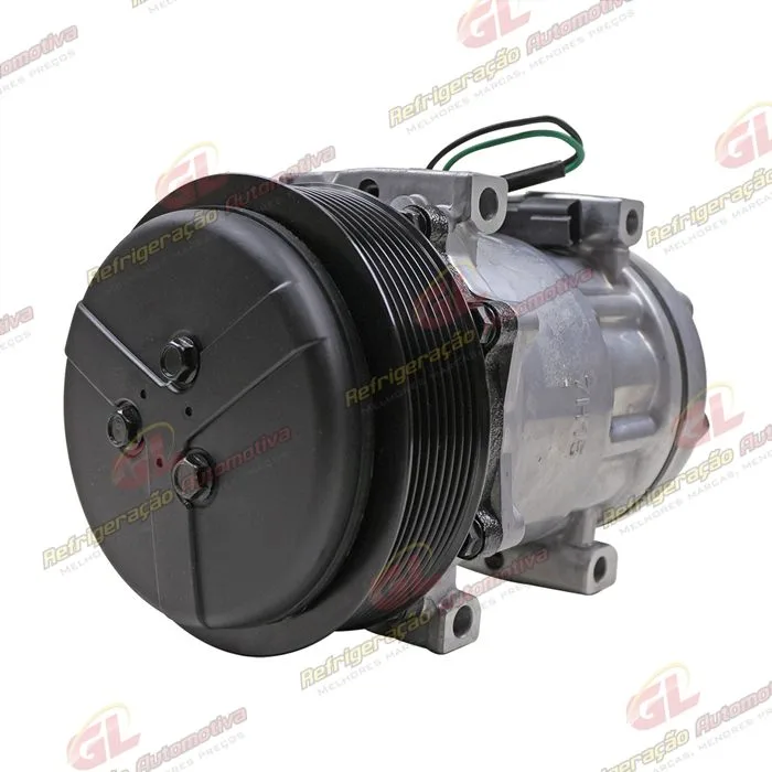 Compressor AB7H15AB 6096 Máquina Retroescavadeira Caterpillar 312F/ 313D2/ 316F L/ 318D2 - 24 Volts Polia 8pk 132mm OEM: 372-9493 — foto 2