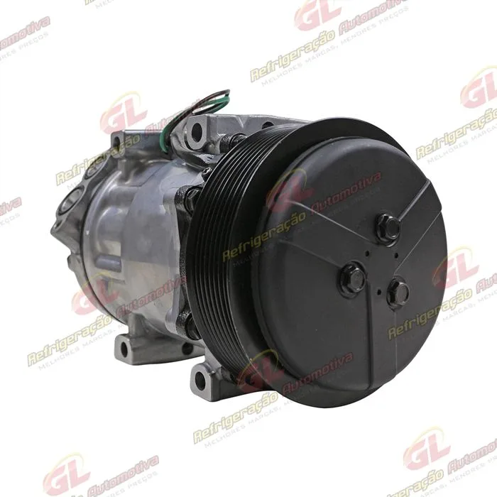 Compressor AB7H15AB 6096 Máquina Retroescavadeira Caterpillar 312F/ 313D2/ 316F L/ 318D2 - 24 Volts Polia 8pk 132mm OEM: 372-9493 — foto 4