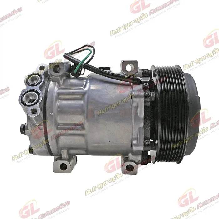 Compressor AB7H15AB 6096 Máquina Retroescavadeira Caterpillar 312F/ 313D2/ 316F L/ 318D2 - 24 Volts Polia 8pk 132mm OEM: 372-9493 — foto 5
