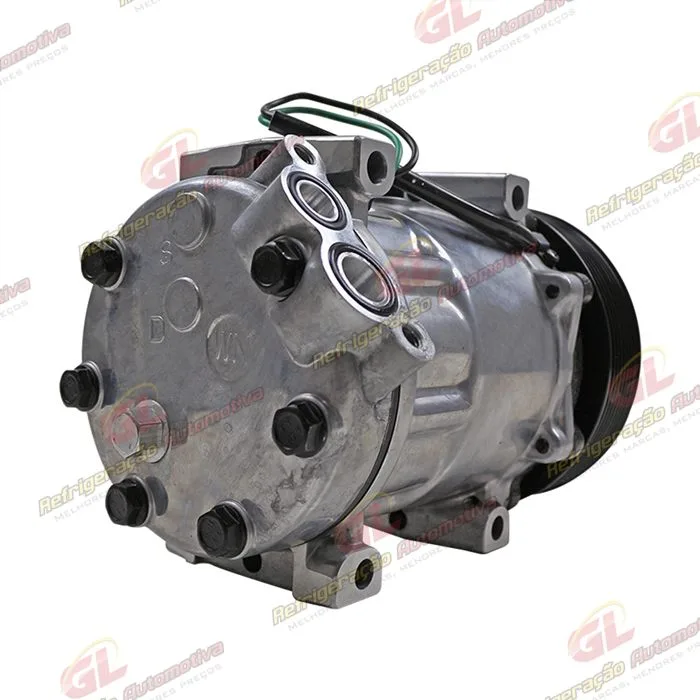 Compressor AB7H15AB 6096 Máquina Retroescavadeira Caterpillar 312F/ 313D2/ 316F L/ 318D2 - 24 Volts Polia 8pk 132mm OEM: 372-9493 — foto 6