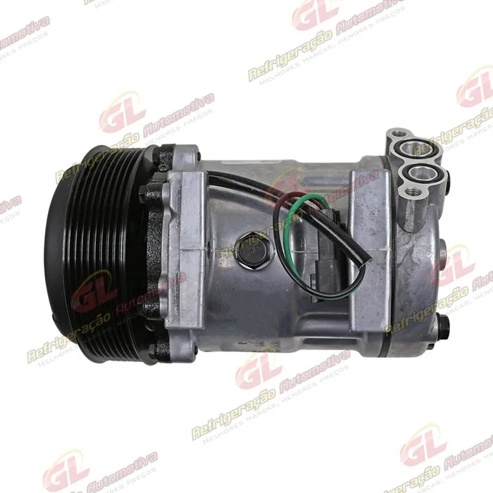 Compressor AB7H15AB 6096 Máquina Retroescavadeira Caterpillar 312F/ 313D2/ 316F L/ 318D2 - 24 Volts Polia 8pk 132mm OEM: 372-9493 — foto 8