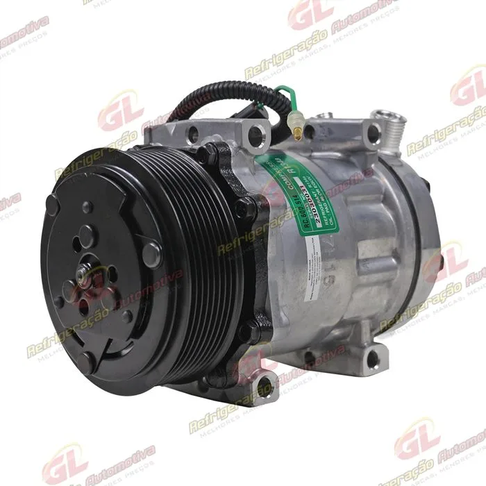 Compressor AA7H15AA Pá Carregadeira Liebherr L580 Parafuso Passante Saida Vertical - 24 Volts Polia 8pk 119mm OEM: 10116769 — foto 2