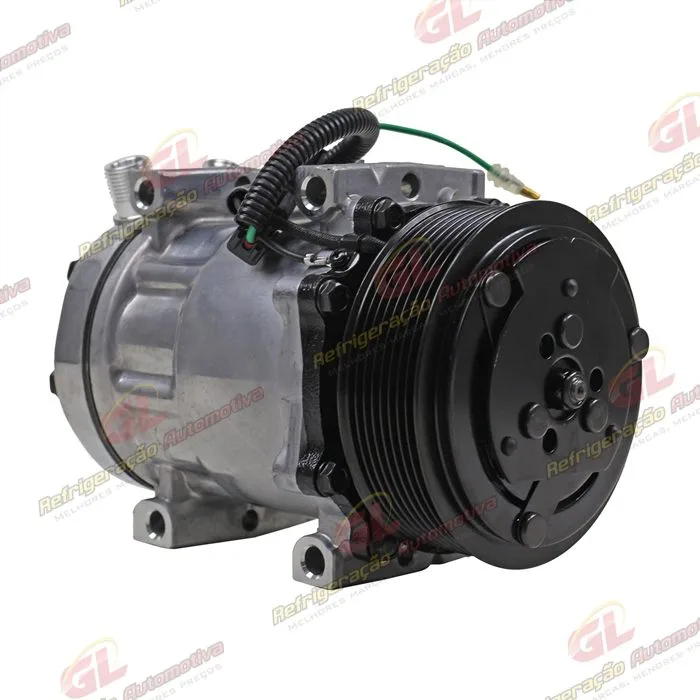 Compressor AA7H15AA Pá Carregadeira Liebherr L580 Parafuso Passante Saida Vertical - 24 Volts Polia 8pk 119mm OEM: 10116769 — foto 3