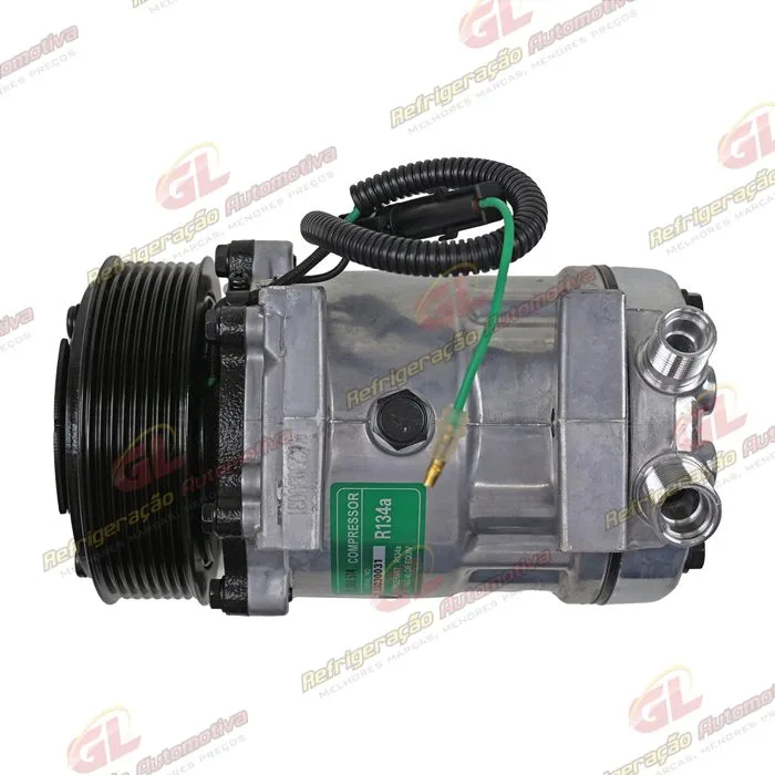 Compressor AA7H15AA Pá Carregadeira Liebherr L580 Parafuso Passante Saida Vertical - 24 Volts Polia 8pk 119mm OEM: 10116769 — foto 5