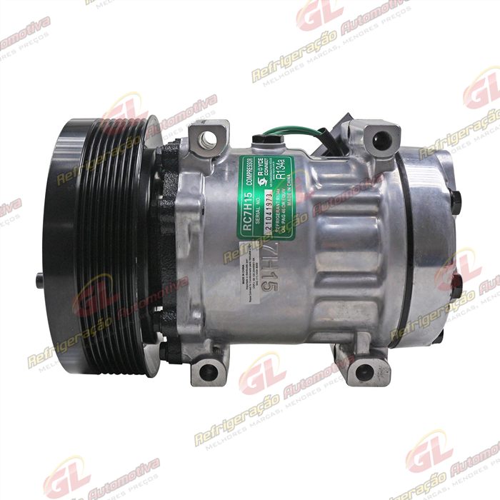 Compressor AA7H15AA Máquina Caterpillar 966K/ 966L/ 972L/ 986K/ 725C/ 14M-3/ 16M3/ D11T/ D6T XW/ D9T - 24 Volts Polia 8pk 153mm OEM: 324-9711