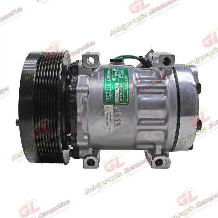 Compressor AA7H15AA Máquina Caterpillar 966K/ 966L/ 972L/ 986K/ 725C/ 14M-3/ 16M3/ D11T/ D6T XW/ D9T - 24 Volts Polia 8pk 153mm OEM: 324-9711