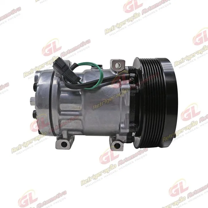 Compressor AA7H15AA Máquina Caterpillar 966K/ 966L/ 972L/ 986K/ 725C/ 14M-3/ 16M3/ D11T/ D6T XW/ D9T - 24 Volts Polia 8pk 153mm OEM: 324-9711 — foto 5