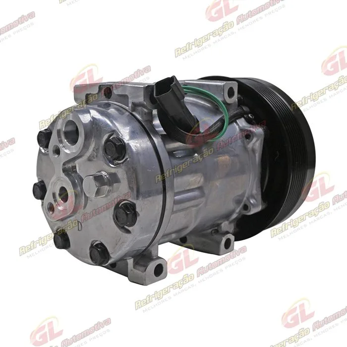 Compressor AA7H15AA Máquina Caterpillar 966K/ 966L/ 972L/ 986K/ 725C/ 14M-3/ 16M3/ D11T/ D6T XW/ D9T - 24 Volts Polia 8pk 153mm OEM: 324-9711 — foto 6