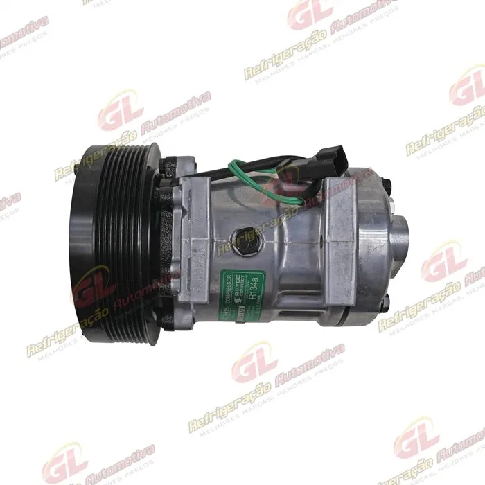 Compressor AA7H15AA Máquina Caterpillar 966K/ 966L/ 972L/ 986K/ 725C/ 14M-3/ 16M3/ D11T/ D6T XW/ D9T - 24 Volts Polia 8pk 153mm OEM: 324-9711 — foto 8