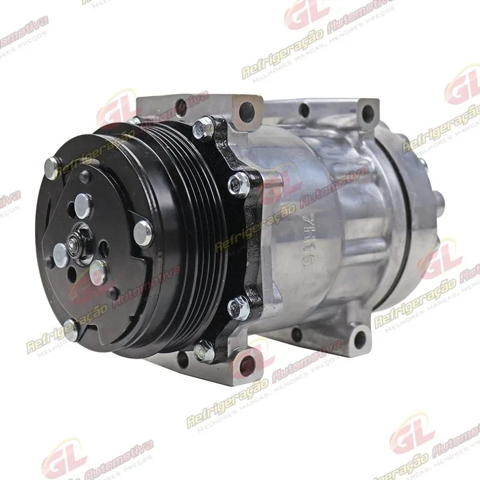 Compressor 6021 AA7H15AA Máquina Trator New Holland T6.110/ T7.175/ T7.205/ PUMA 135 - 12 Volts Polia 4pk 118mm OEM: 47808999 — foto 2