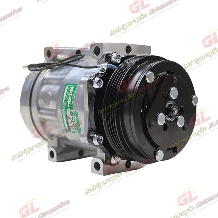 Compressor 6021 AA7H15AA Máquina Trator New Holland T6.110/ T7.175/ T7.205/ PUMA 135 - 12 Volts Polia 4pk 118mm OEM: 47808999 — foto 4