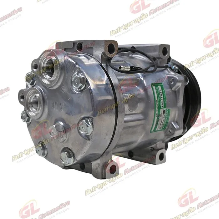 Compressor 6021 AA7H15AA Máquina Trator New Holland T6.110/ T7.175/ T7.205/ PUMA 135 - 12 Volts Polia 4pk 118mm OEM: 47808999 — foto 6