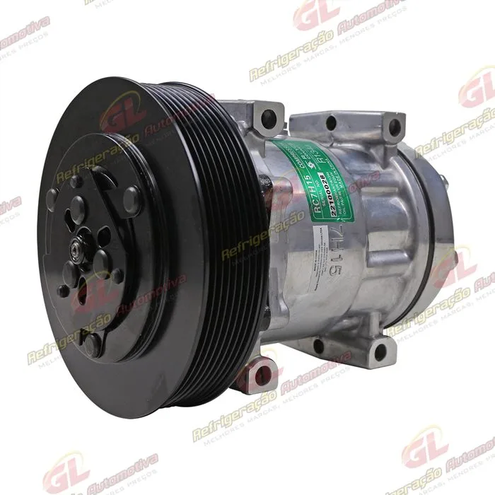 Compressor Modelo AB7H15AB 4358 Caminhão DAF XF FTS 480 2021> - 24 Volts Polia 8pk 165mm OEM: 2046604 — foto 2