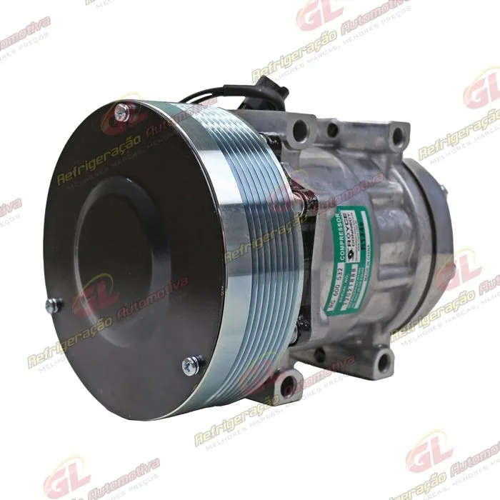 Compressor Modelo 7H13 Máquina Caterpillar Pá Carregadeira 910K/ 910M/ 914K/ 914M/ 918M/ 920K - 12 Volts Polia 8pk 153mm OEM: 464-2120 — foto 2