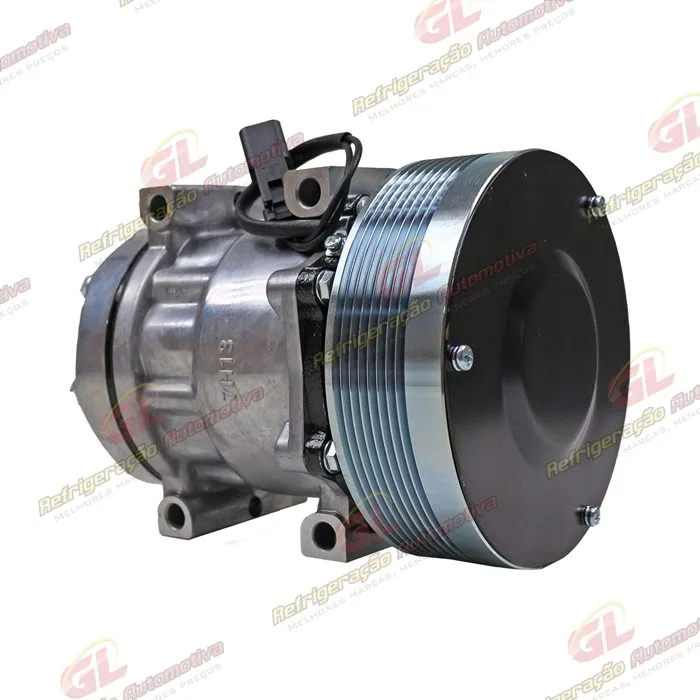 Compressor Modelo 7H13 Máquina Caterpillar Pá Carregadeira 910K/ 910M/ 914K/ 914M/ 918M/ 920K - 12 Volts Polia 8pk 153mm OEM: 464-2120 — foto 5