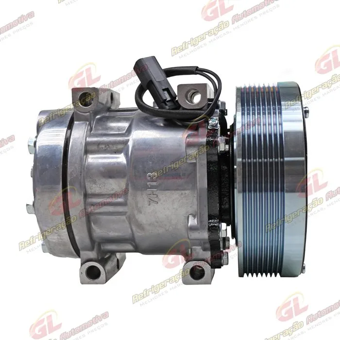 Compressor Modelo 7H13 Máquina Caterpillar Pá Carregadeira 910K/ 910M/ 914K/ 914M/ 918M/ 920K - 12 Volts Polia 8pk 153mm OEM: 464-2120 — foto 6