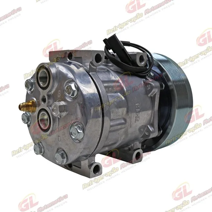 Compressor Modelo 7H13 Máquina Caterpillar Pá Carregadeira 910K/ 910M/ 914K/ 914M/ 918M/ 920K - 12 Volts Polia 8pk 153mm OEM: 464-2120 — foto 7