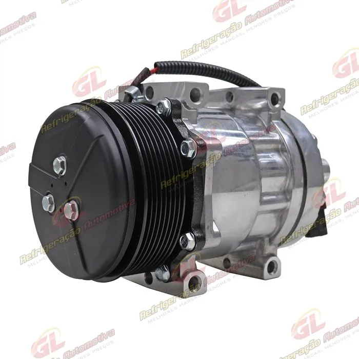 Compressor Modelo 7H13 Máquina Colheitadeira New Holland TC4.90/ TC5.70/ TC5.80/ TC5.90/ CR 5.85 - 12 Volts 8pk 123mm OEM: 47805303 — foto 2