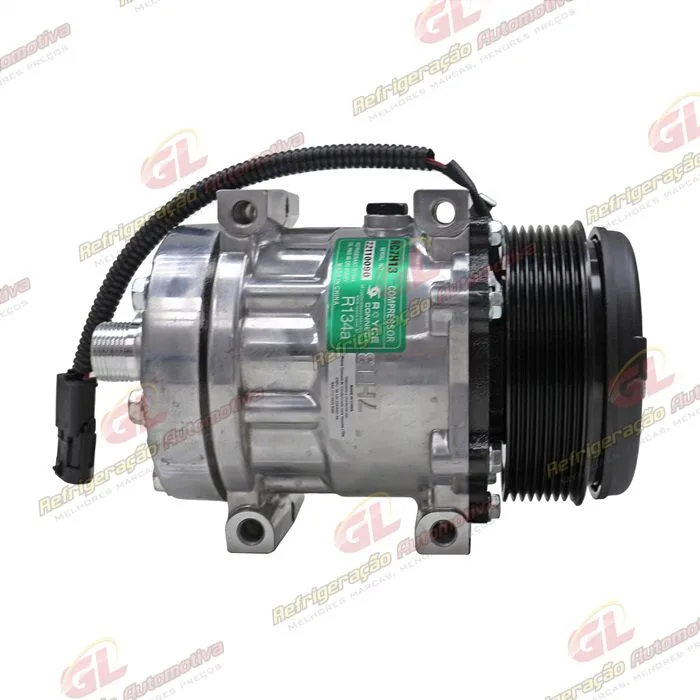 Compressor Modelo 7H13 Máquina Colheitadeira New Holland TC4.90/ TC5.70/ TC5.80/ TC5.90/ CR 5.85 - 12 Volts 8pk 123mm OEM: 47805303 — foto 4