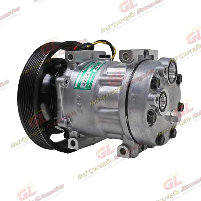 Compressor Modelo Sanden 5271A AB7H15AB Caminhão Volvo FH 2020> - 24 Volts Polia 8pk 180mm OEM: 84472607 — foto 2