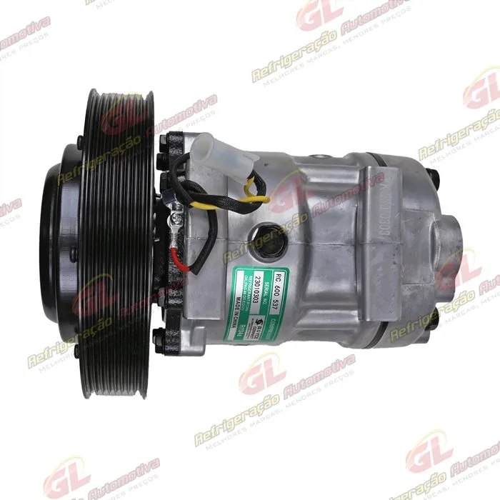 Compressor Modelo Sanden 5271A AB7H15AB Caminhão Volvo FH 2020> - 24 Volts Polia 8pk 180mm OEM: 84472607 — foto 6