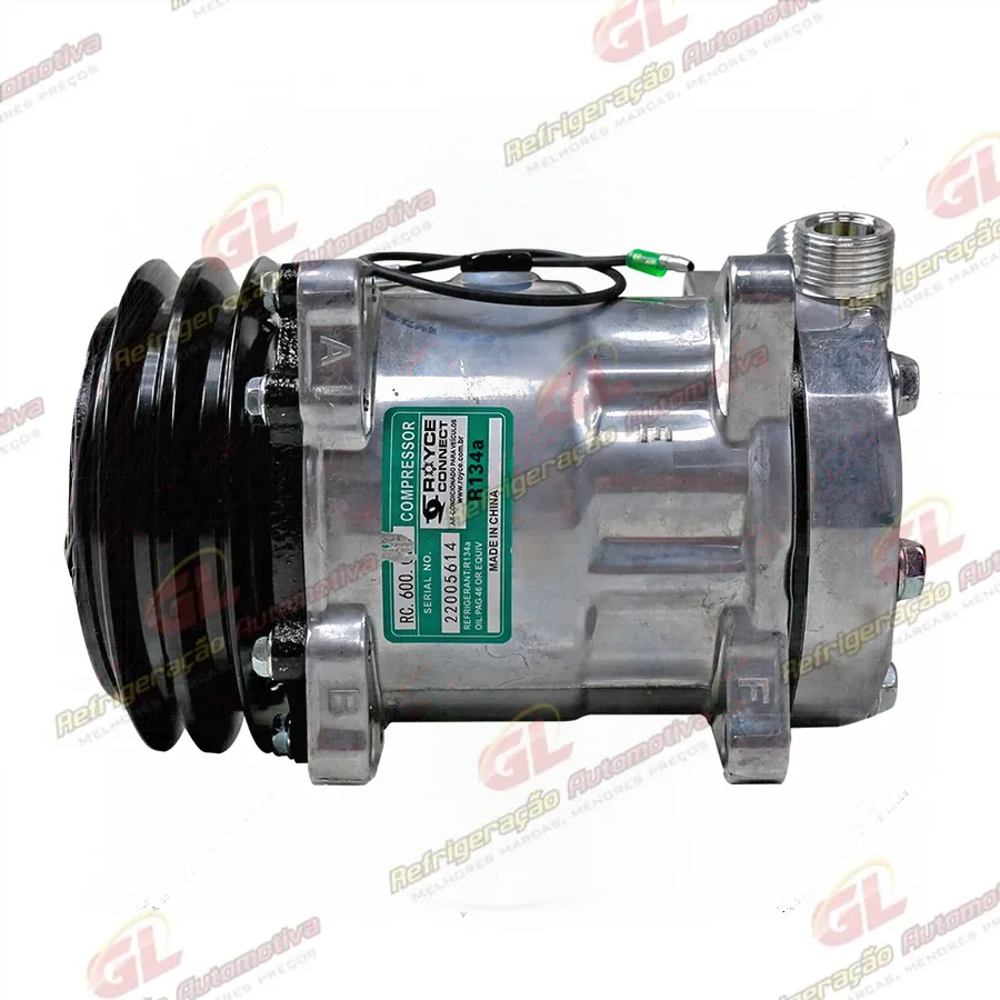 Compressor Modelo AA7H15AA 7849 Máquina Trator New Holland TL100/ T5.110s - 12 Volts Polia 2A 132mm OEM: 5165548 / 5165549