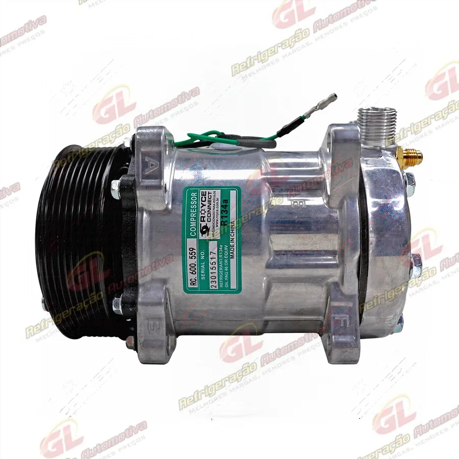 Compressor Modelo 7H15 8 Orelhas - 24 Volts Polia 8pk 119mm R134a 200cc Caminhão MAN