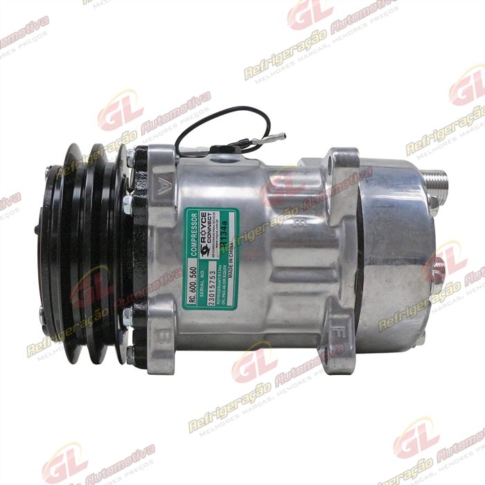 Compressor Modelo BB7H15BB Máquina New Holland R134a 8 Orelhas Descarga / Sucção Traseira O'ring - 12 Volts Polia 2A 132mm