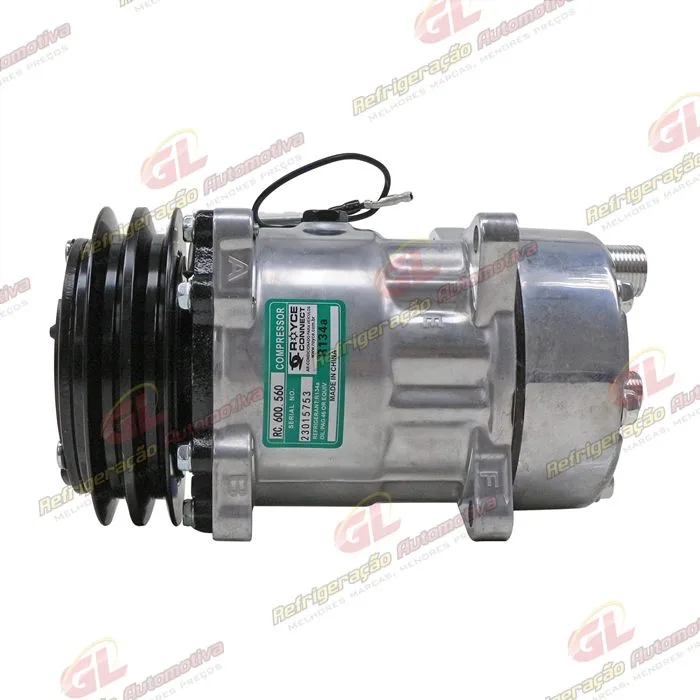 Compressor Modelo BB7H15BB Máquina New Holland R134a 8 Orelhas Descarga / Sucção Traseira O'ring - 12 Volts Polia 2A 132mm
