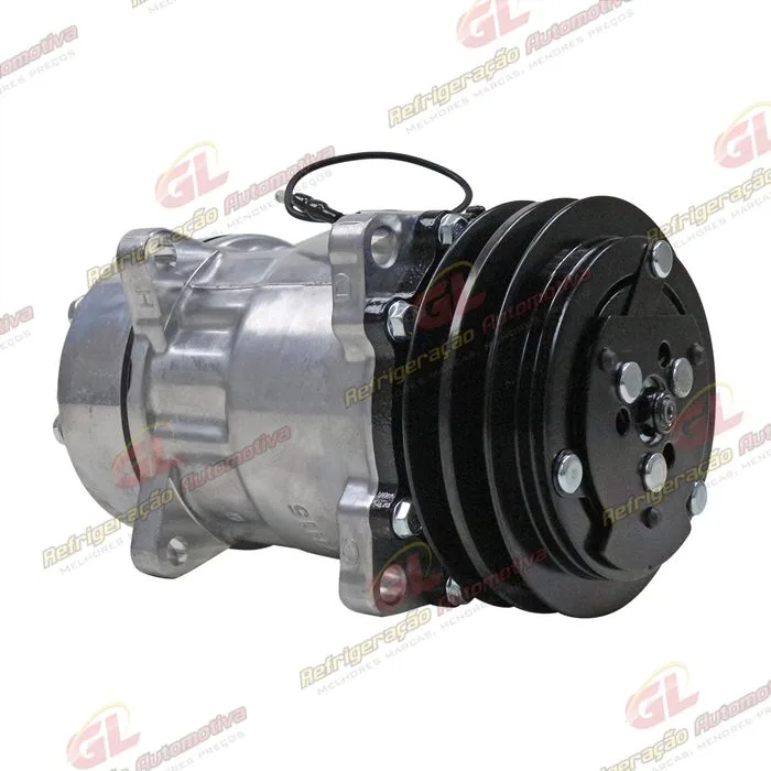 Compressor Modelo BB7H15BB Máquina New Holland R134a 8 Orelhas Descarga / Sucção Traseira O'ring - 12 Volts Polia 2A 132mm — foto 3