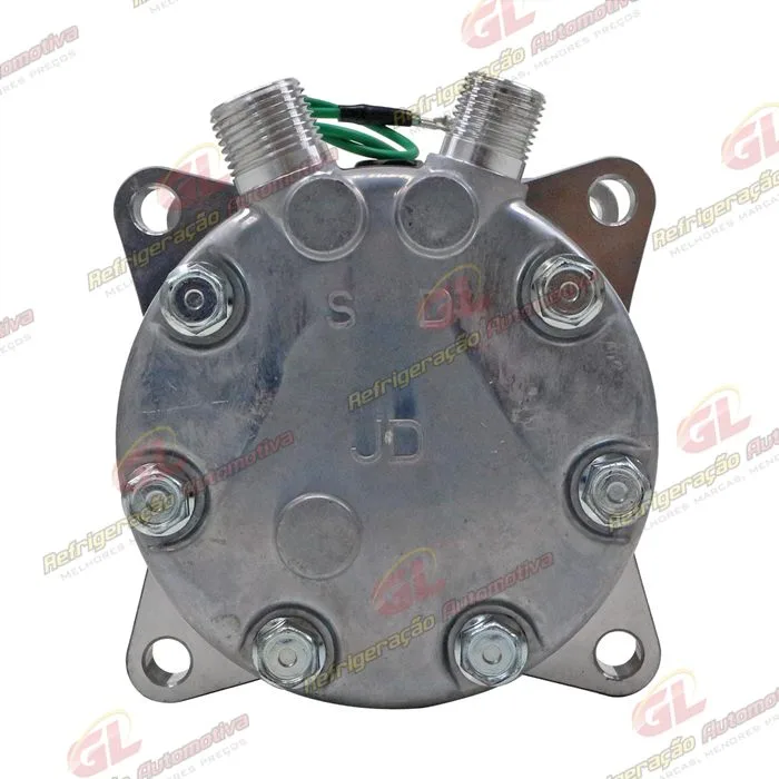 Compressor Modelo BB7H15BB 8 Orelhas Saida Vertical 200cc Máquina New Holland / Máquina Empilhadeira Kalmar DRF450 R134a - 24 Volts Polia 2A 132mm — foto 5