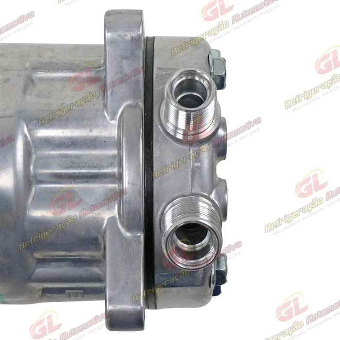 Compressor Modelo BB7H15BB 8 Orelhas Saida Vertical 200cc Máquina New Holland / Máquina Empilhadeira Kalmar DRF450 R134a - 24 Volts Polia 2A 132mm — foto 6