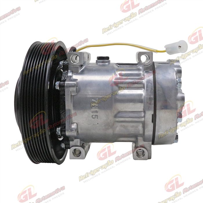 Compressor 7H15 4116U Caminhão Volvo FM/ FMX / FH 2008 Até 2019 - 24 Volts Polia 8pk 180 MM OEM: 20587125/ 85000458/ 84094705/ 85000458