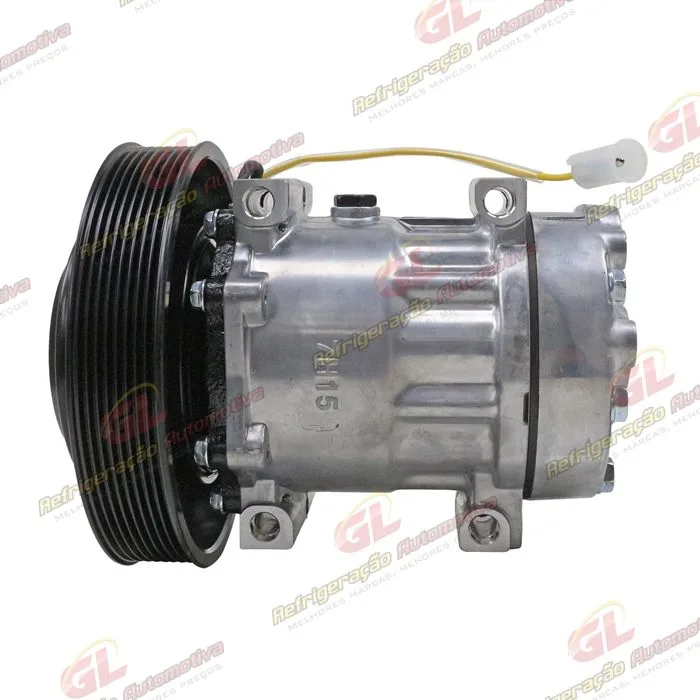 Compressor 7H15 4116U Caminhão Volvo FM/ FMX / FH 2008 Até 2019 - 24 Volts Polia 8pk 180 MM OEM: 20587125/ 85000458/ 84094705/ 85000458