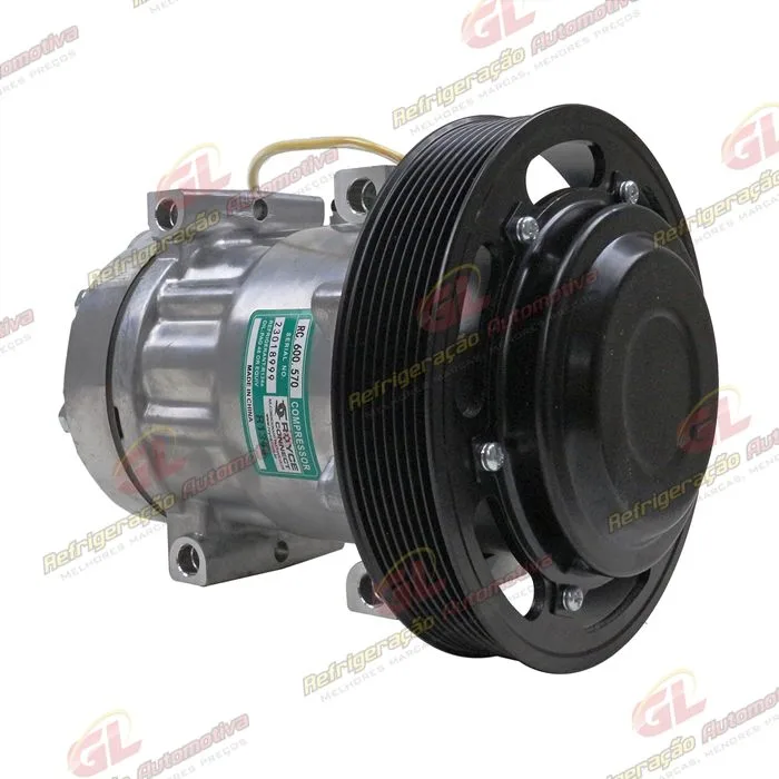 Compressor 7H15 4116U Caminhão Volvo FM/ FMX / FH 2008 Até 2019 - 24 Volts Polia 8pk 180 MM OEM: 20587125/ 85000458/ 84094705/ 85000458 — foto 3