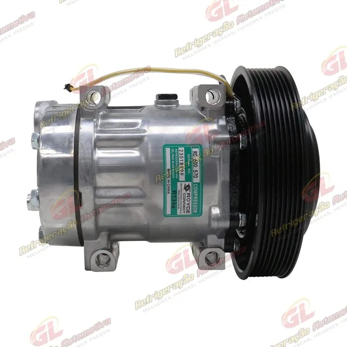 Compressor 7H15 4116U Caminhão Volvo FM/ FMX / FH 2008 Até 2019 - 24 Volts Polia 8pk 180 MM OEM: 20587125/ 85000458/ 84094705/ 85000458 — foto 4