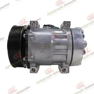 Compressor Modelo 7H15 8044/ 8242/ 8112/ 6028/ 8176 Caminhão Volvo NH 1999 Até 2006/ FH/ FM 1998 Até 2007/ Caminhão VM 2008 Até 2022/ Máquina Volvo - 24 Volts Polia 8pk 132mm OEM: 11412631