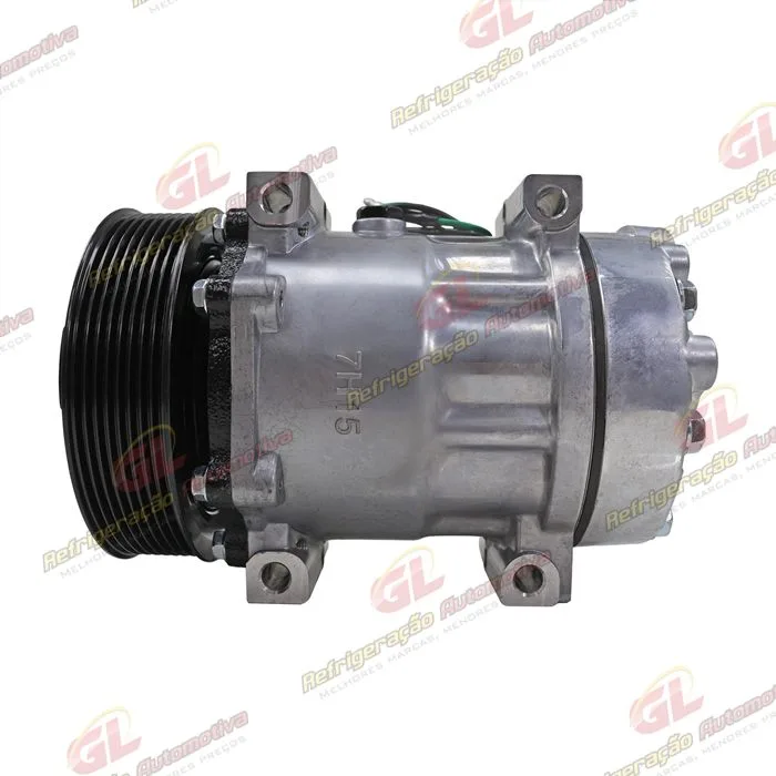 Compressor Modelo 7H15 8044/ 8242/ 8112/ 6028/ 8176 Caminhão Volvo NH 1999 Até 2006/ FH/ FM 1998 Até 2007/ Caminhão VM 2008 Até 2022/ Máquina Volvo - 24 Volts Polia 8pk 132mm OEM: 11412631