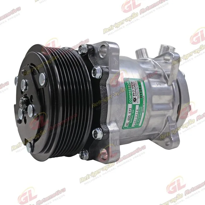Compressor Modelo 7H15 Máquina New Holland 8 Orelhas - 12 Volts Polia 8pk 119mm R134a — foto 2