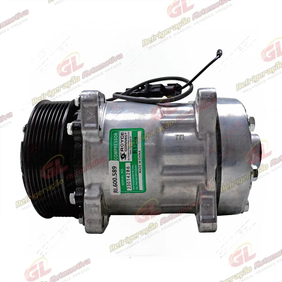 Compressor AA7H15AA 4864 Modelo Flex 8 Orelhas Saida Traseira O´ring Horizontal Flex - 12 Volts Polia 8pk 122mm 200cc