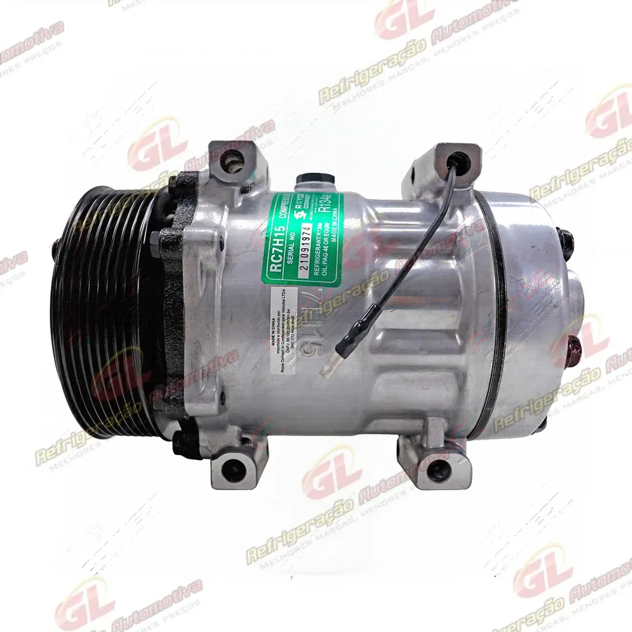 Compressor AA7H15AA 4420 Modelo Flex Parafuso Passante Saida Traseira O´ring Horizontal Flex - 12 Volts Polia 8pk 122mm 200cc